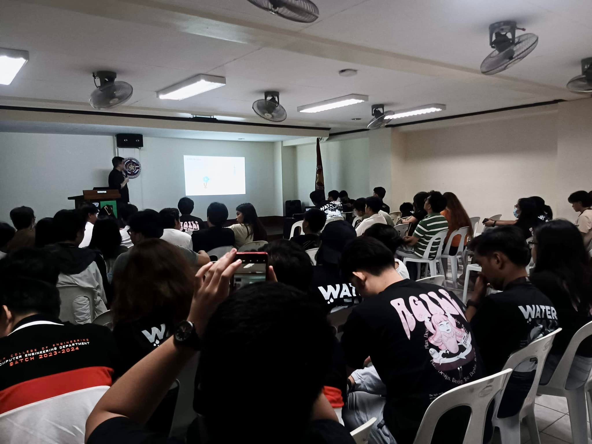 Full classroom of PUP Computer Engineering students during the 3D printing talk